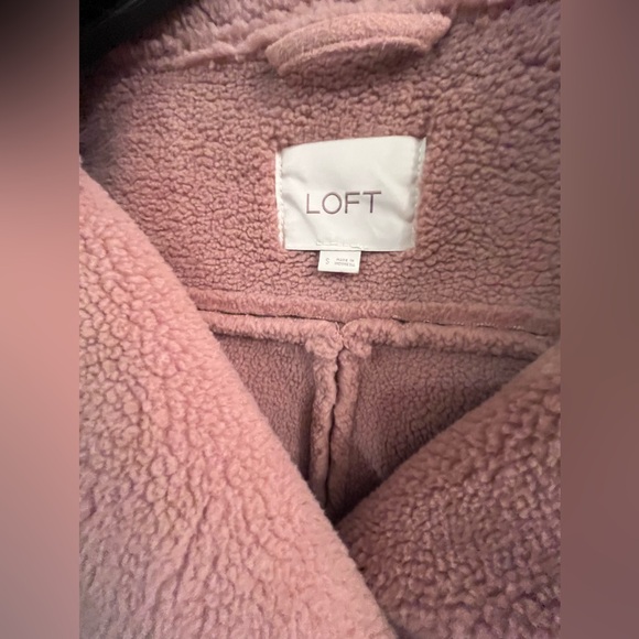 Loft Faux Pink Suede Aviator Jacket Size S - Picture 5 of 13